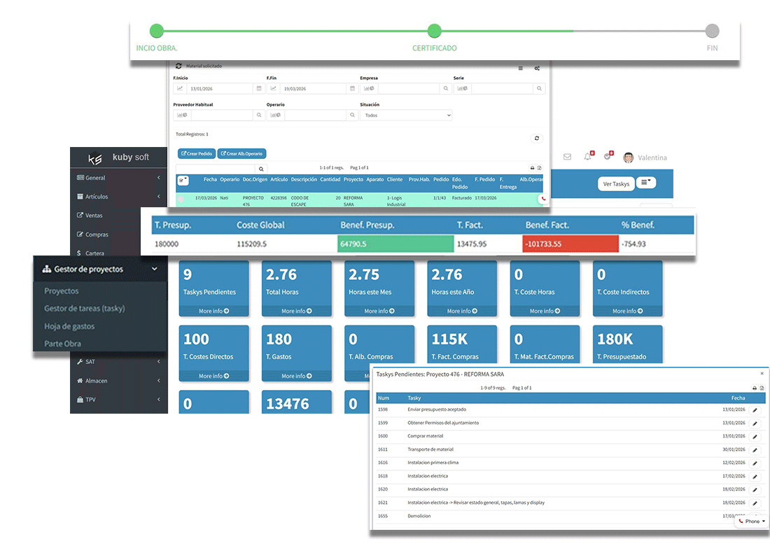 Dashboard Premium de Proyectos Kubysoft