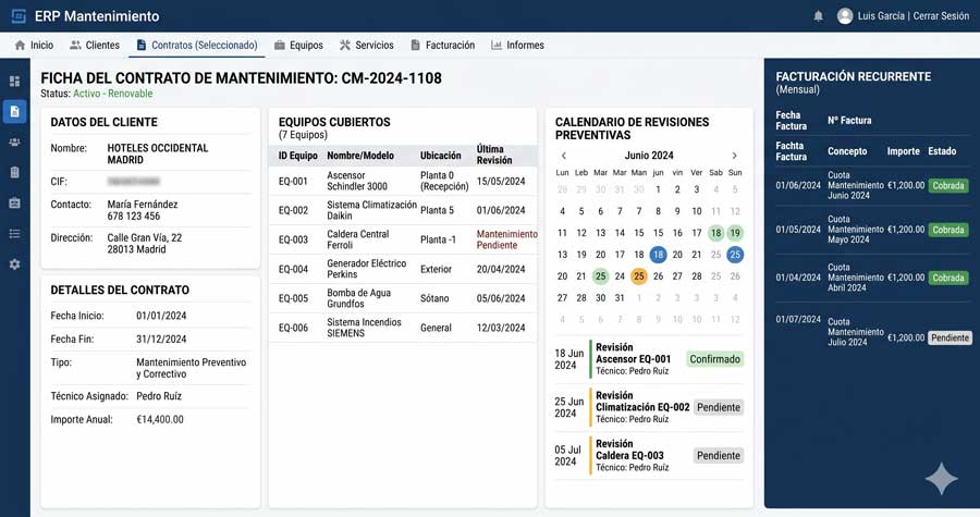 gestión contratos mantenimiento