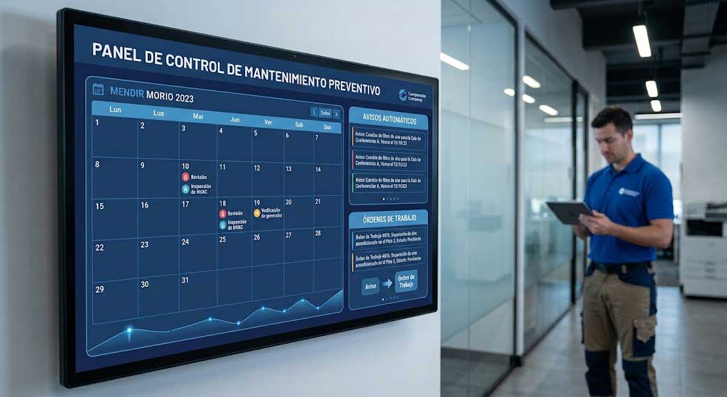 Sistema de mantenimiento preventivo que genera avisos automáticos y órdenes de trabajo programadas en Kubysoft