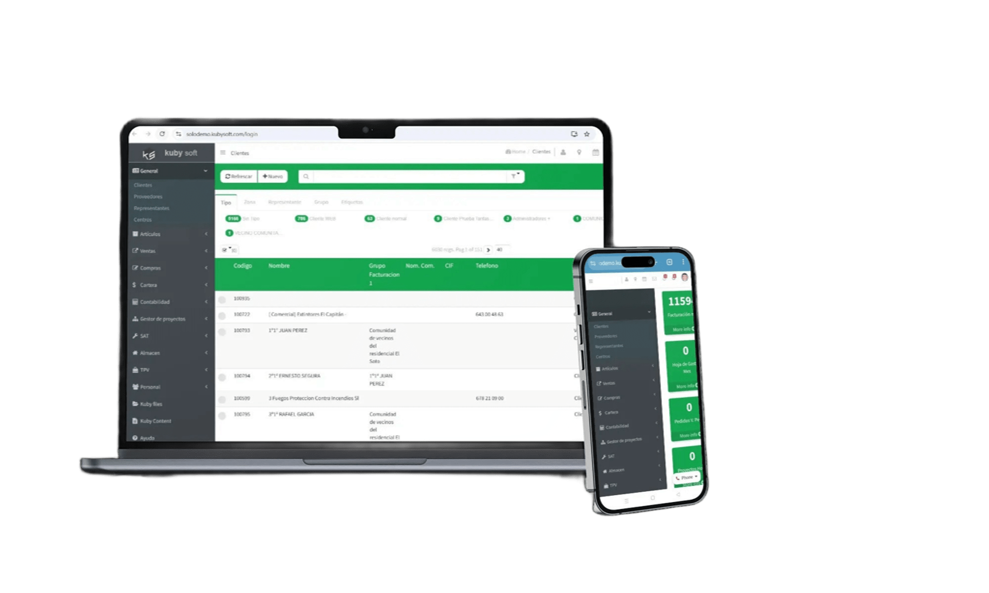 CRM en portátil y móvil