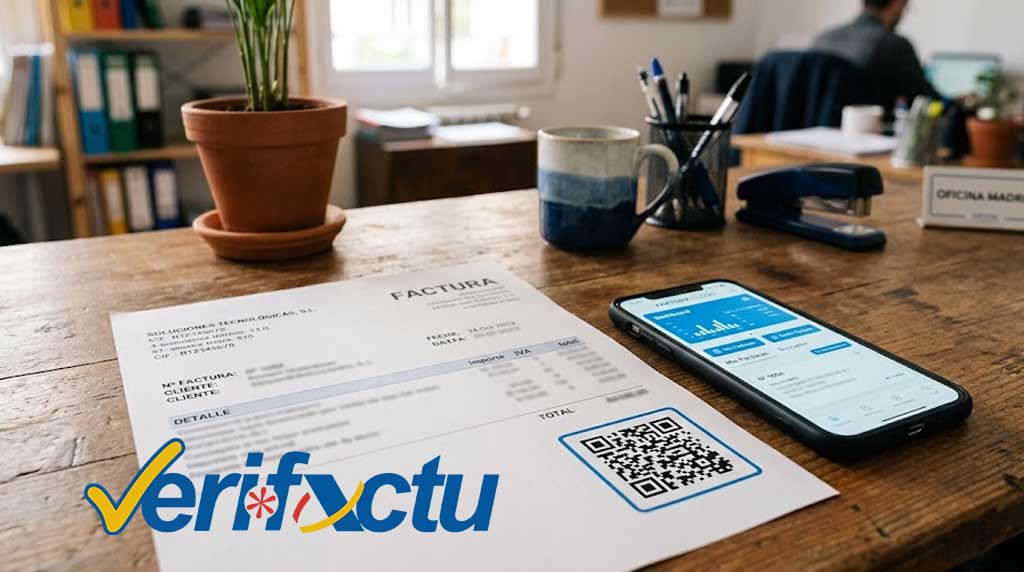 Factura con código QR generada por un software adaptado a Verifactu
