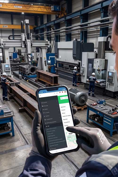 App móvil maquinaria industrial
