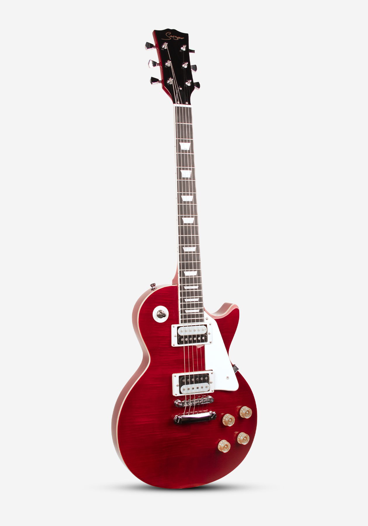 GUITARRA ELECTRICA SMIGER LG9P1-RD FLAMED RED CON FUNDA