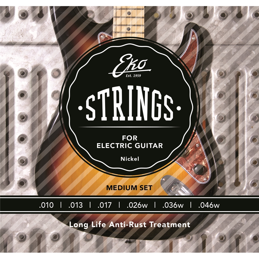 JUEGO CUERDAS GUITARRA ELECTRICA EKO 10/46 NICKEL REGULAR 