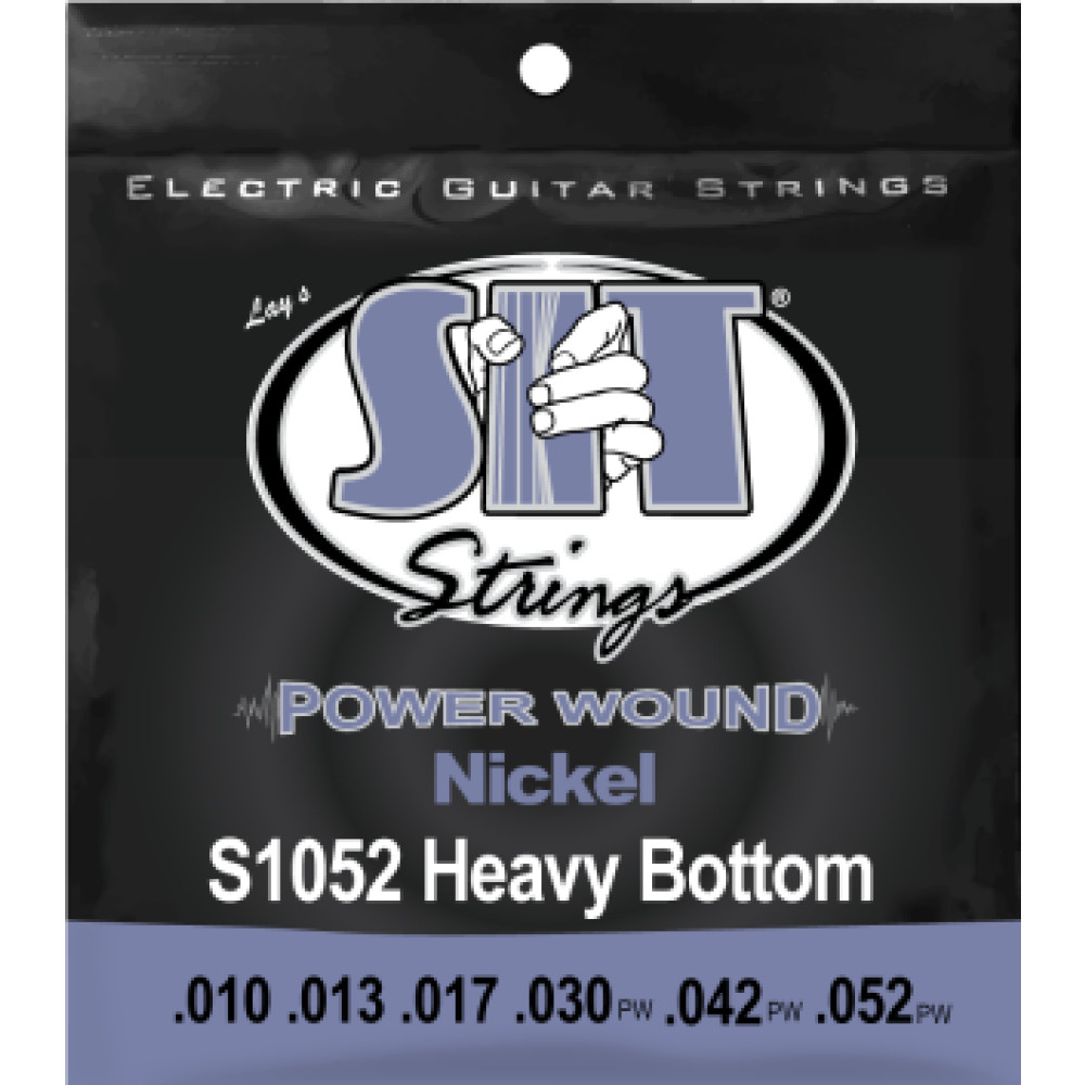 JUEGO CUERDAS GUITARRA ELECTRICA SIT POWERWOUND 10-52 S1052 HEAVY BOTTOM