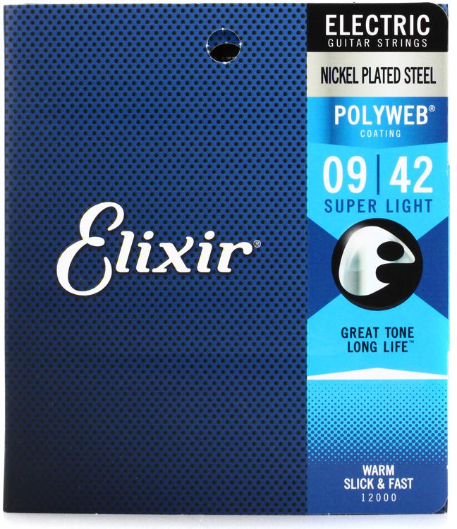 JUEGO CUERDAS GUITARRA ELECTRICA ELIXIR POLYWEB 09/42 12000