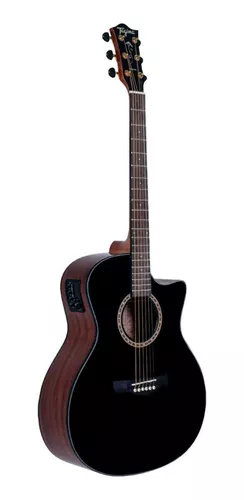 GUITARRA ACUSTICA AMPLIFICADA VEELAH VGACSM-E NEGRO CON FUNDA